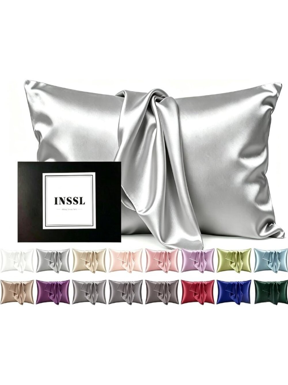 Luxurious Grey Mulberry Silk Pillowcase for Hair & Skin - Queen Size, 1 PC